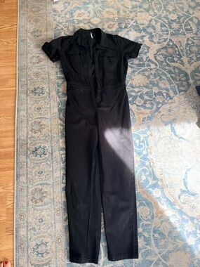 Black Button-Front Jumpsuit